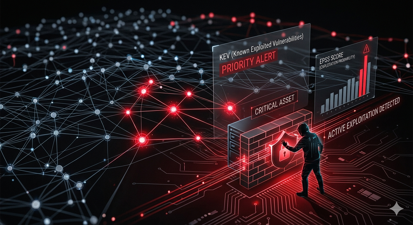 Visualization of MOVEit vulnerability exploitation highlighting KEV prioritization failures and internet-facing asset risk