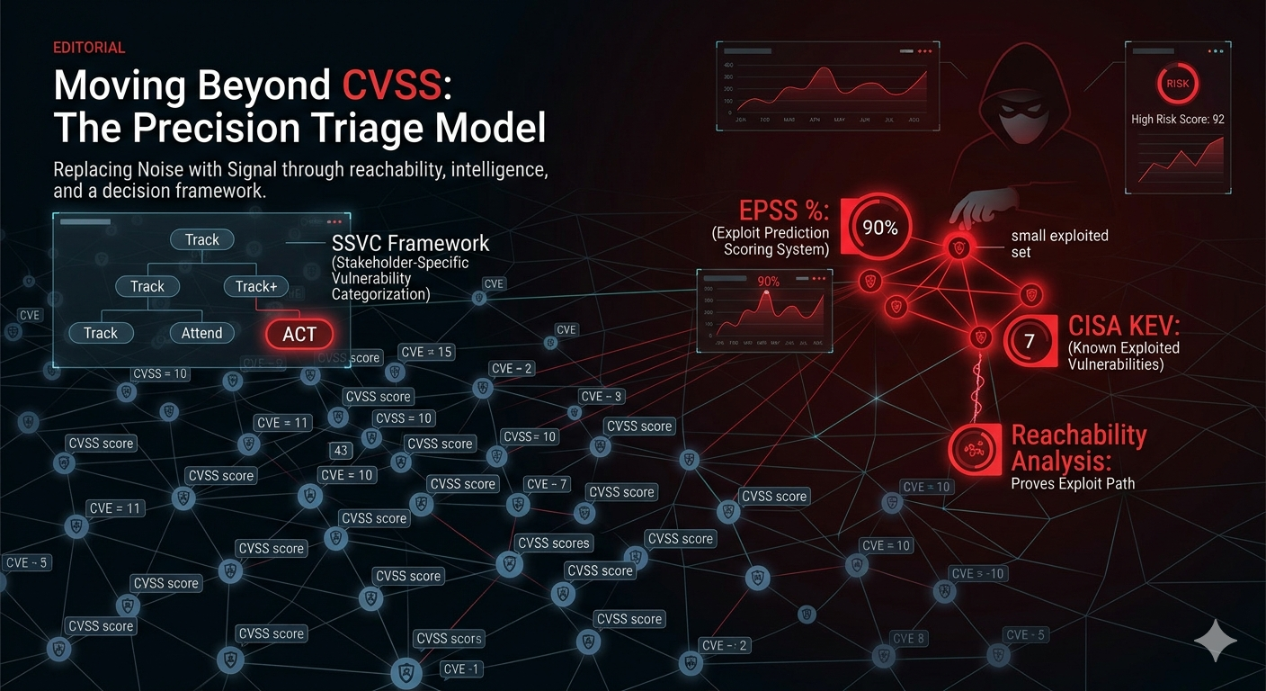 Visualization of thousands of vulnerabilities with only a small subset actively exploited, highlighting the gap between CVSS prioritization and real-world cyber risk
