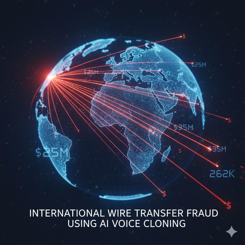 International wire transfer fraud using AI voice cloning